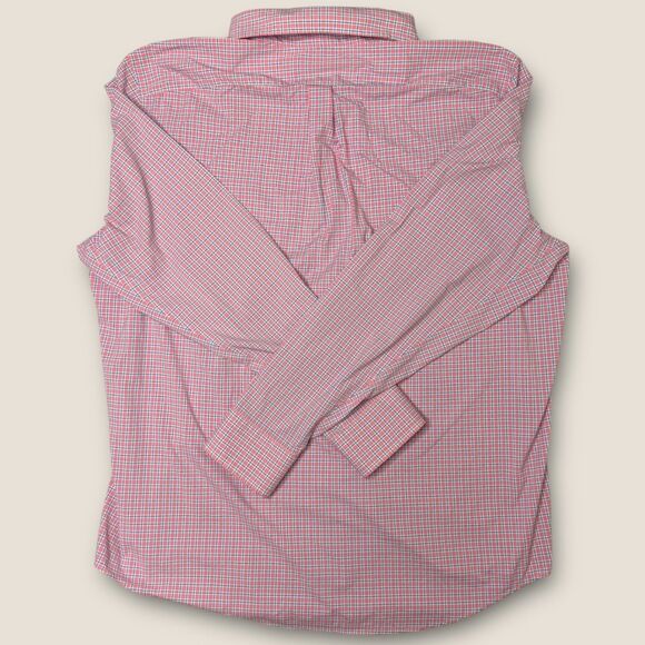 Vineyard Vines Performance Slim Fit Murray Shirt XL Pink Blue Plaid Stretch - Picture 5 of 8